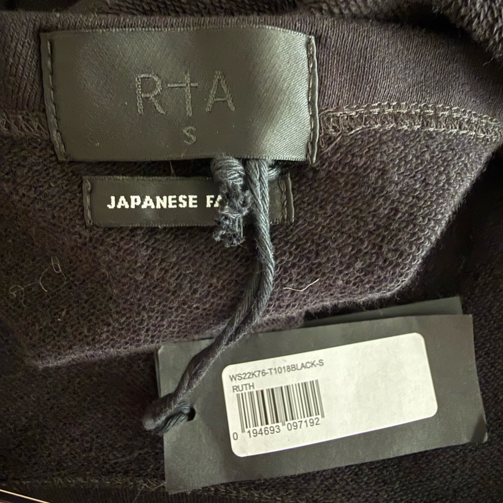 NEW RTA Black Ruth Open Back Long Sleeve Sweater Raw Hem Small - Picture 3 of 5